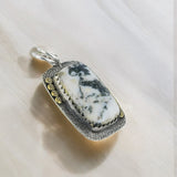 Moss Agate Solid 925 Sterling Silver Pendant