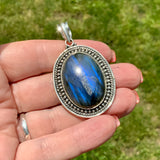 Labradorite Solid 925 Sterling Silver Pendant