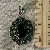 Black Onyx Solid 925 Sterling Silver Pendant