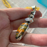 Bumblebee Jasper Solid 925 Sterling Silver Pendant Necklace