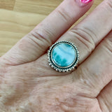 Larimar Solid 925 Sterling Silver Ring