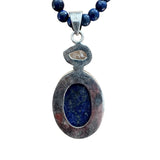 Blue Lapis & Herkimer Diamond Solid 925 Sterling Silver Pendant Necklace