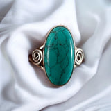 Turquoise Solid 925 Sterling Silver Ring 8.5