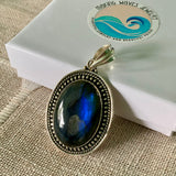 Labradorite Solid 925 Sterling Silver Pendant