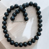 10 mm Banded Black Agate Necklace