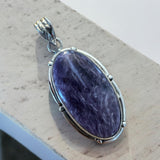 Charoite Solid 925 Sterling Silver Pendant