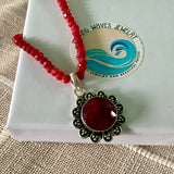 Ruby Solid 925 Sterling Silver Pendant Necklace