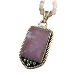 Pink Kunzite Solid 925 Sterling Silver & Morganite Pendant Necklace