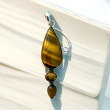 Tigers Eye Solid 925 Sterling Silver Pendant