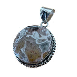 Crazy Lace Agate Solid 925 Sterling Silver Pendant