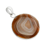 Banded Agate Solid 925 Sterling Silver Pendant