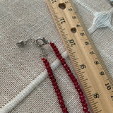 Rainbow Moonstone & Garnet Solid 925 Sterling Silver Pendant Necklace