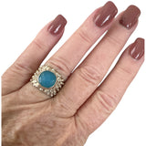 Aqua Chalcedony Solid 925 Sterling Silver Ring 6