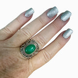 Malachite Solid 925 Sterling Silver Ring 9