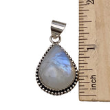 Rainbow Moonstone Solid 925 Sterling Silver Pendant