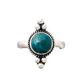 Azurite Chrysocolla Solid 925 Sterling Silver Ring 7