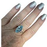 Blue Topaz Solid 925 Sterling Silver Ring 9.5