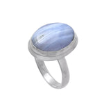 Blue Lace Agate Solid 925 Sterling Silver Ring 7