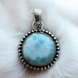 Caribbean Larimar Solid 925 Sterling Silver Pendant