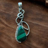 Malachite Solid 925 Sterling Silver Pendant