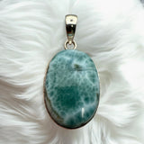 Caribbean Larimar Solid 925 Sterling Silver Pendant