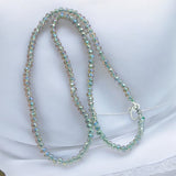 Blue AB 4 mm 16 inch Beaded Necklace