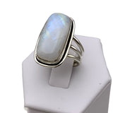 Rainbow Moonstone Solid 925 Sterling Silver Ring