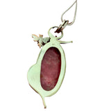 BEE Pink Thulite Solid 925 Sterling Silver Pendant Necklace