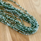 Green Rutilated Quartz 3 mm Beaded Necklace