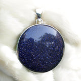 Blue Sandstone Solid 925 Sterling Silver Pendant