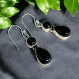 Black Onyx Solid 925 Sterling Silver Earrings