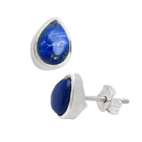 Blue Lapis Solid 925 Sterling Silver stud Earrings