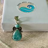 Larimar Solid 925 Sterling Silver Pendant