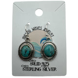 Number 8 Turquoise Solid 925 Sterling Silver Earrings