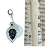 Banded Black Agate & Blue Topaz Solid 925 Sterling Silver Pendant