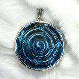 ROSE Labradorite Solid 925 Sterling Silver Pendant