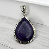 Charoite Solid 925 Sterling Silver Pendant