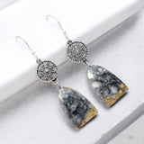 Maligano Jasper Solid 925 Sterling Silver Earrings