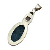 Apatite Moonstone & Blue Quartz Solid 925 Sterling Silver Pendant