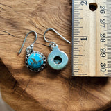 Kingman Blue Turquoise Solid 925 Sterling Silver Earrings