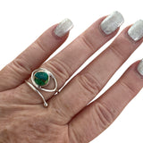 Blue & Green Turquoise Solid 925 Sterling Silver Ring adj