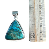 Chrysocolla Solid 925 Sterling Silver Pendant