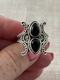 Black Onyx Solid 925 Sterling Silver Ring 8.5