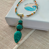 Turquoise Solid 925 Sterling Silver Pendant Necklace