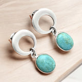 Aztec Mountain Turquoise Solid 925 Sterling Silver Earrings