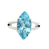 Blue Topaz Solid 925 Sterling Silver Ring 9.5