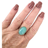 Aqua Chalcedony Solid 925 Sterling Silver Ring 10.5