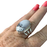 Dendritic Opal Solid 925 Sterling Silver Ring 9