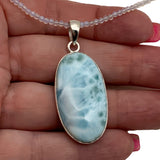 Larimar & Opalite Solid 925 Sterling Silver Pendant Necklace