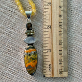 Bumblebee Jasper Solid 925 Sterling Silver Pendant Necklace